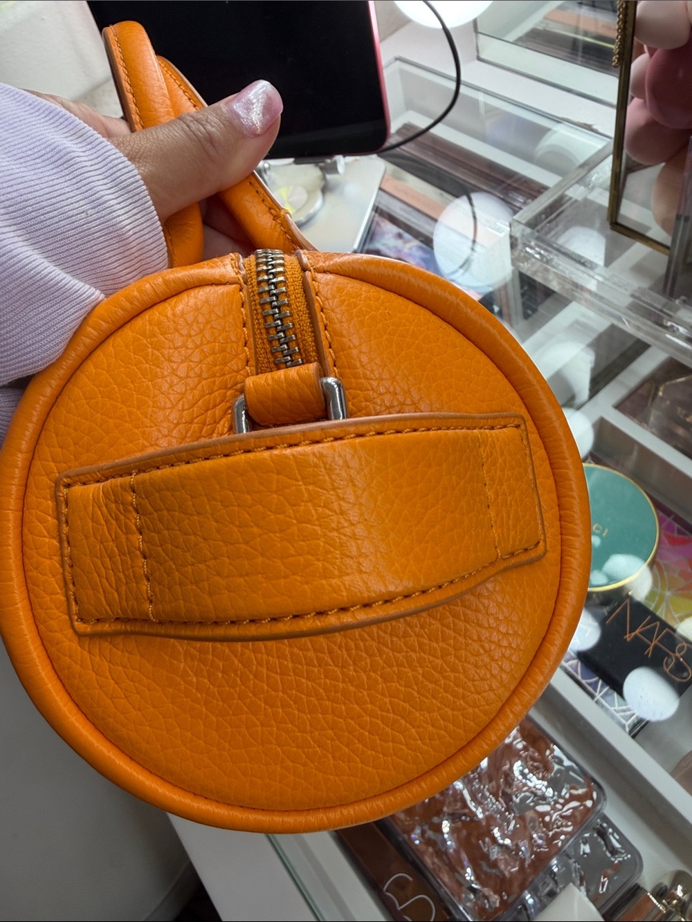 Marc Jacobs Mini Duffle Bag in Bright Orange Pebbled Leather - Picture 7 of 10
